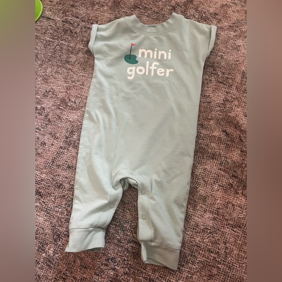 Cat & Jack Mini Golfer Baby Romper 0-3 Months - Picture 1 of 1